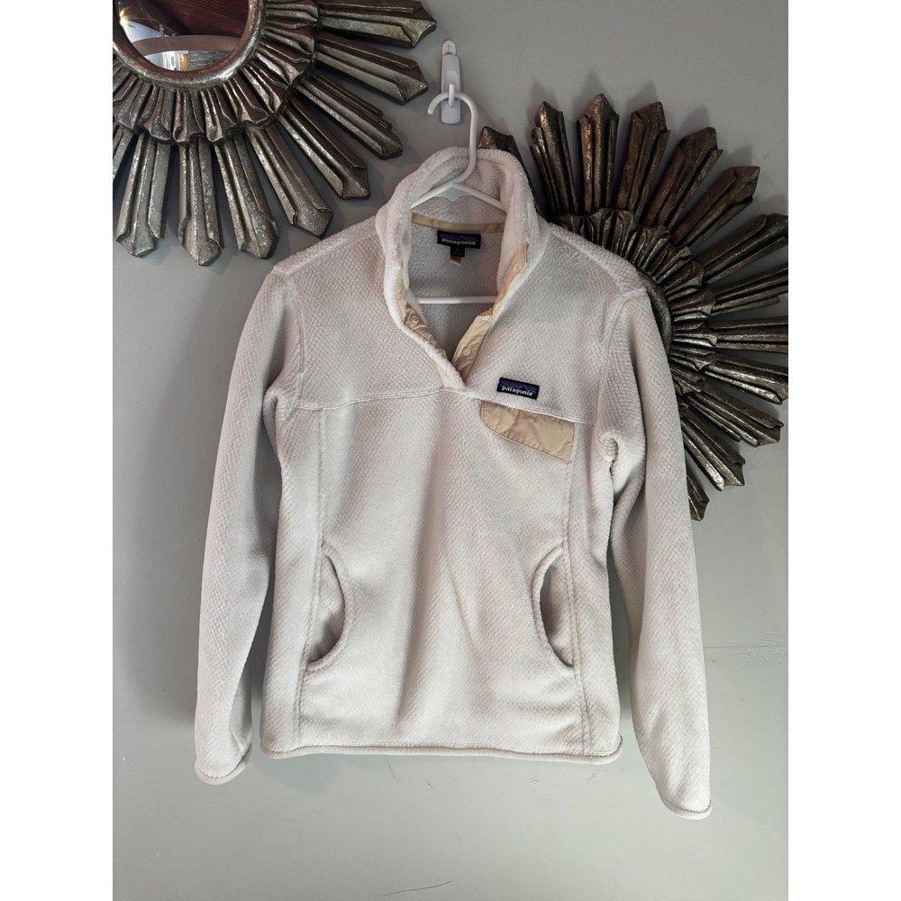 Patagonia Re-Tool Snap-T‎ Fleece Pullover Cream Womens Medium 25442